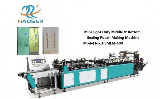 Light duty middle & bottom pouch making machine